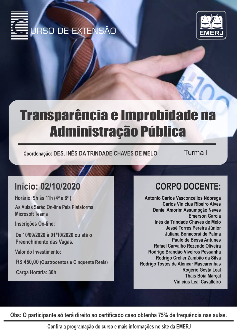 Curso de Extensão Transparência e Improbidade na Administração Pública