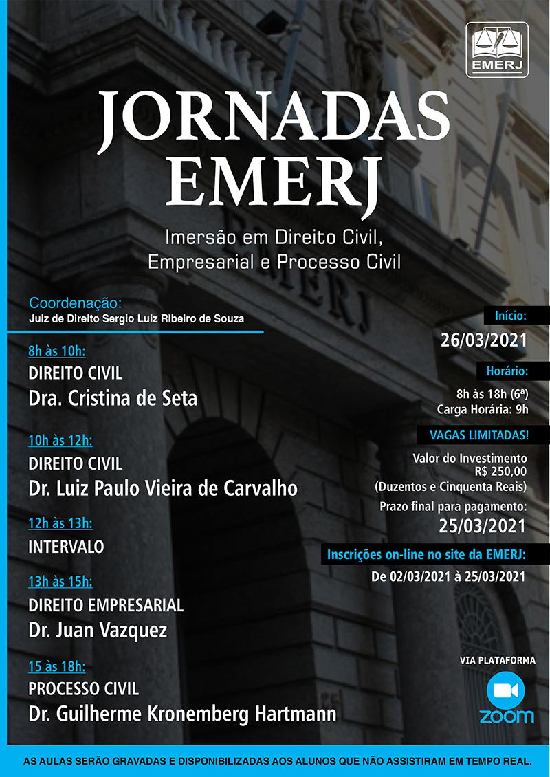 Curso Jornadas EMERJ - Imersão em Direito Civil, Empresarial e Processo Civil