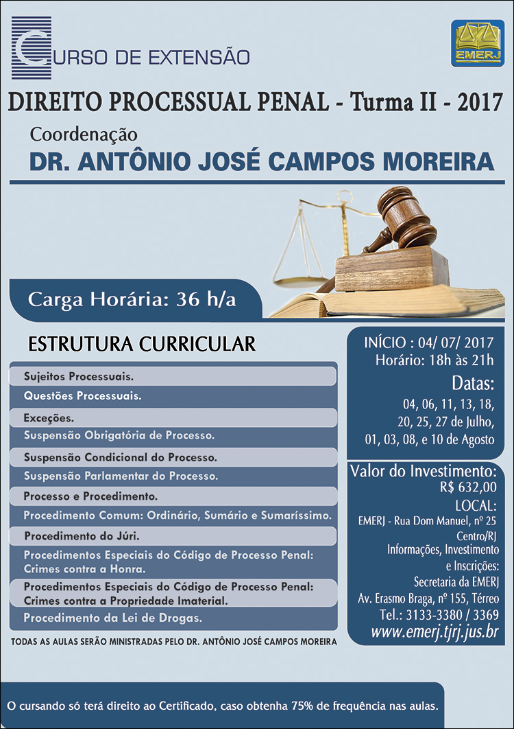 Curso de Extensão Direito Processual Penal - Turma II - 2017