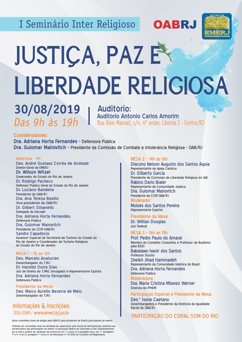 I Seminário Inter Religioso: Justiça. Paz e Liberdade Religiosa