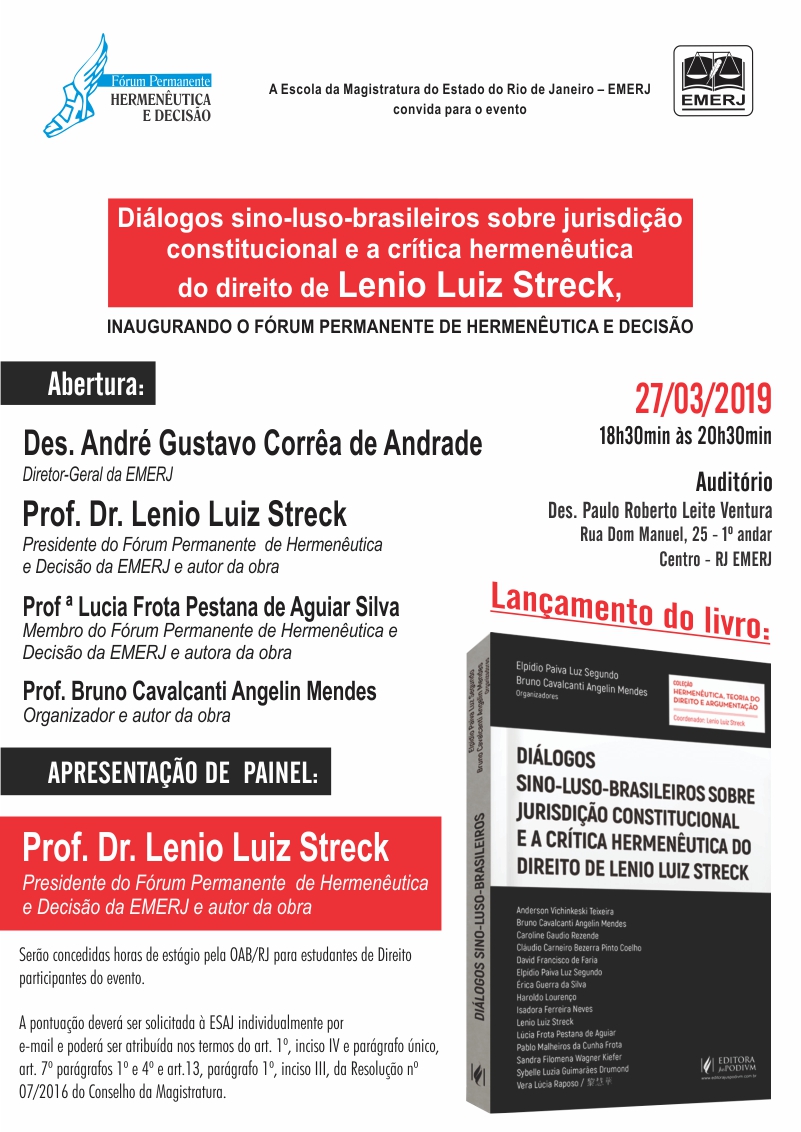 Diálogos sino-luso-brasileiros sobre jurisdição, constituição e a crítica hermenêutica do direito de Lenio Luiz Streck