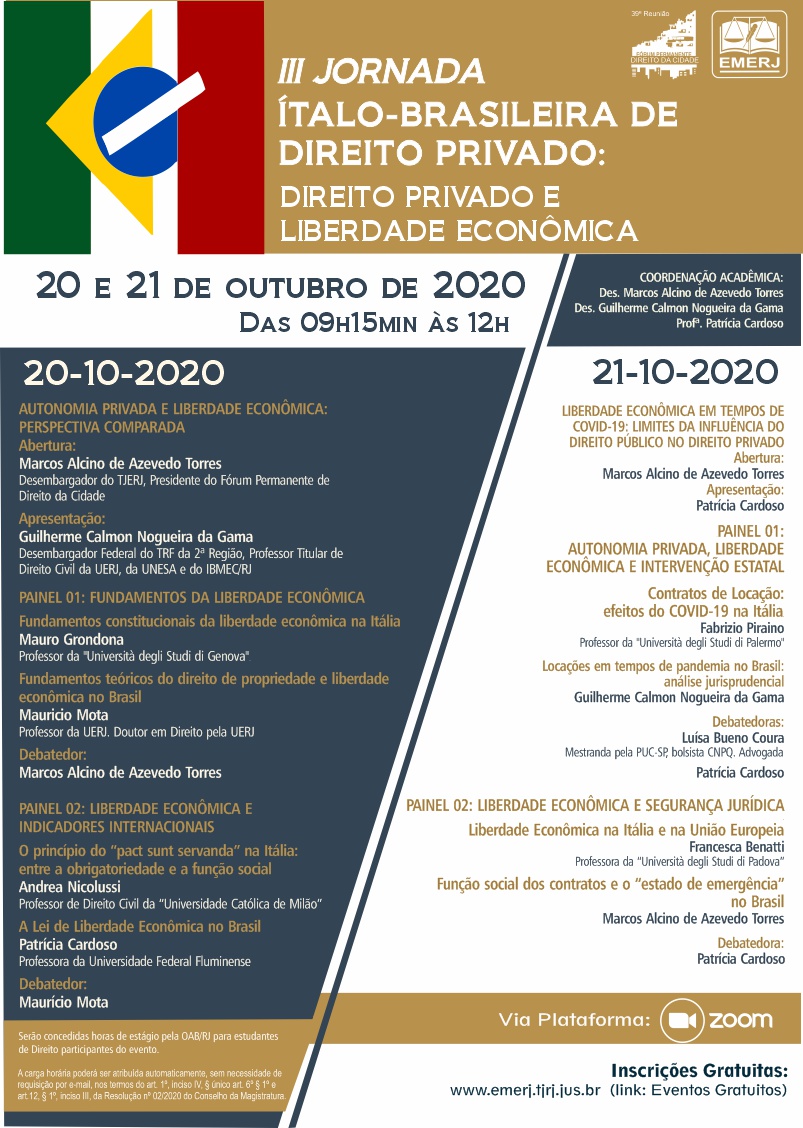 III jornada ítalo-brasileira de direito privado: direito privado e liberdade econômica