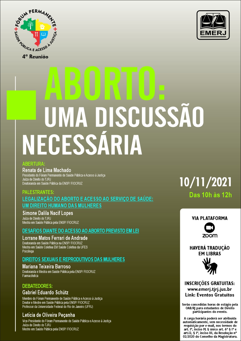 cartaz do webinar - Aborto: Uma Discussão Necessária