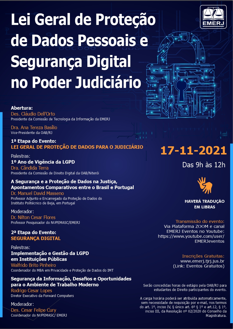 banner Lei Geral de Proteção de Dados Pessoais e Segurança Digital no Poder Judiciário