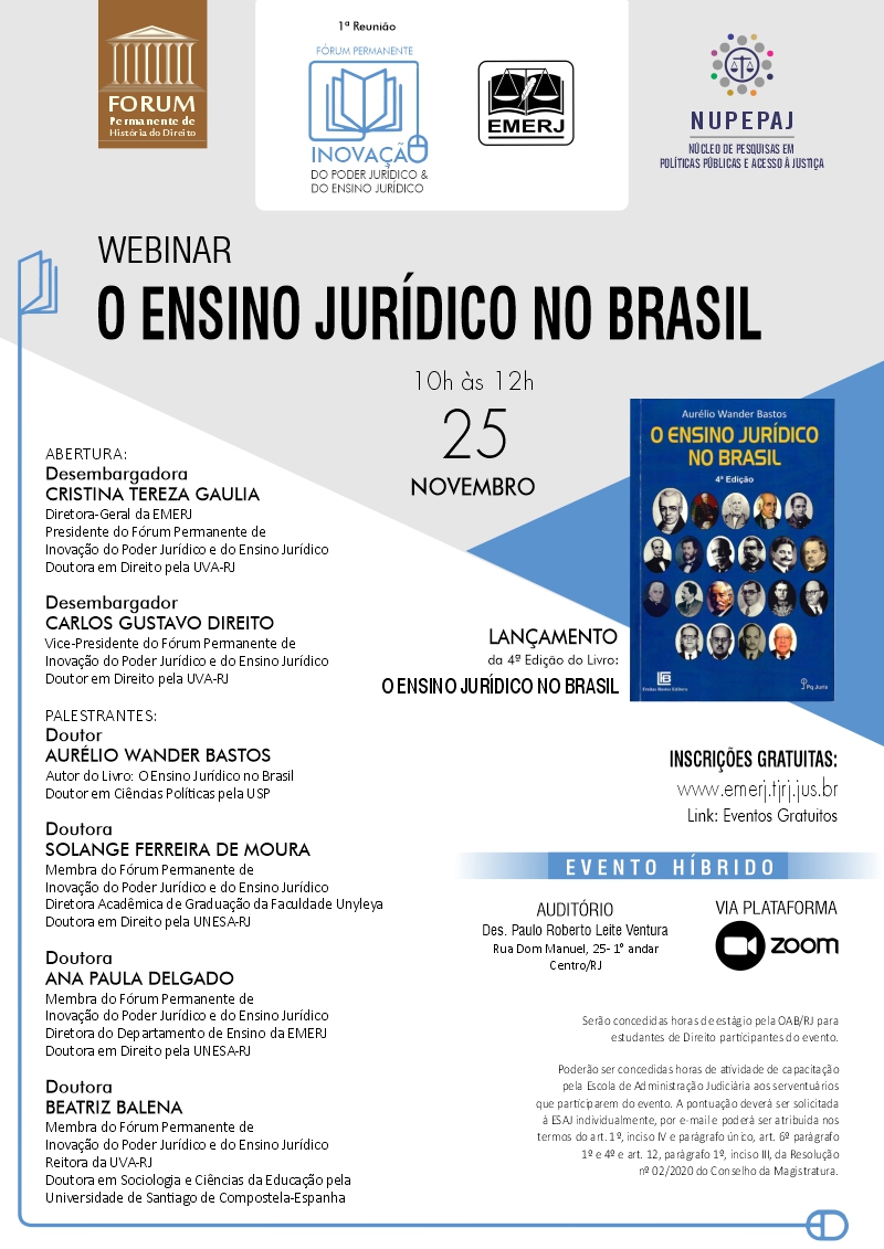 Lançamento da 4ª Edição do Livro: O Ensino Jurídico no Brasil