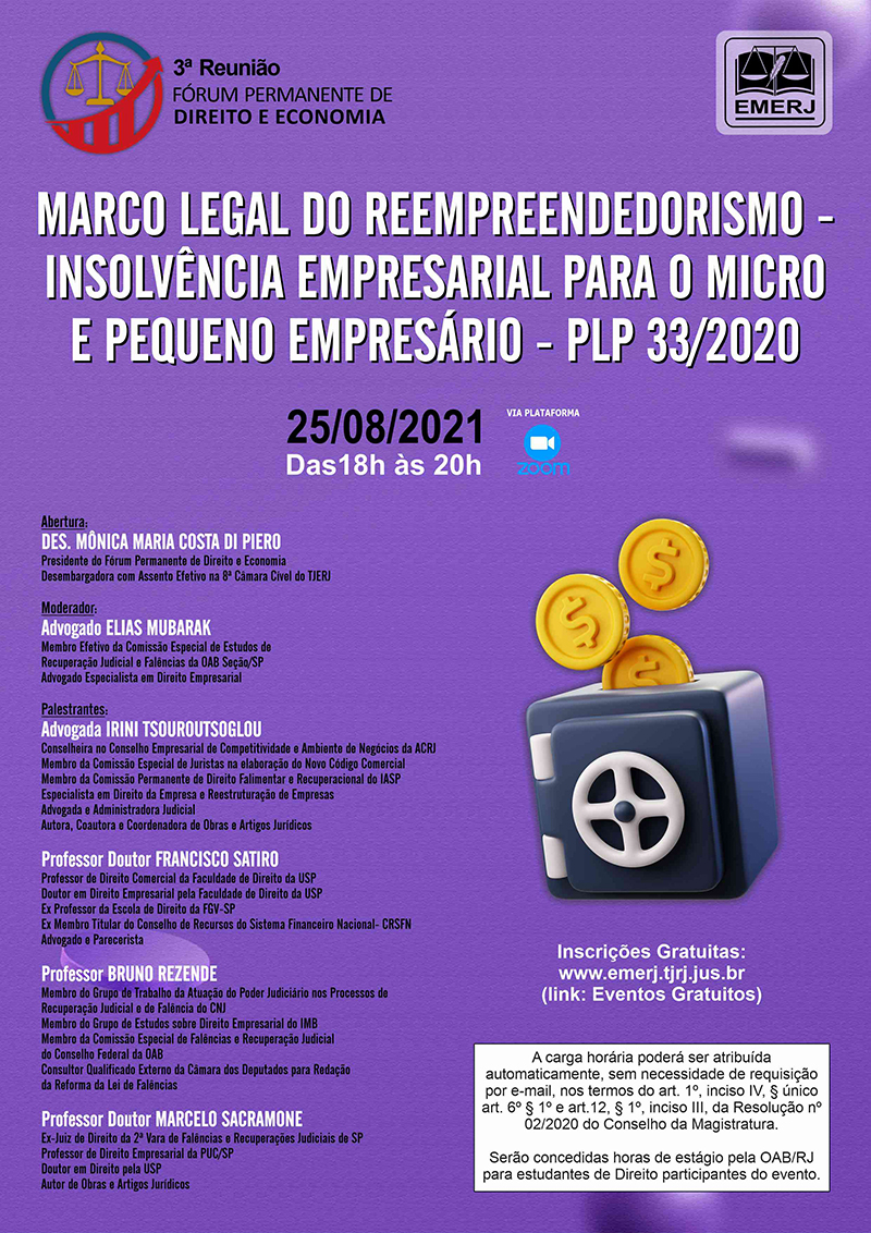 Marco legal do Reempreendedorismo - Insolvência Empresarial para o Micro e Pequeno Empresário - PLP 33/2020