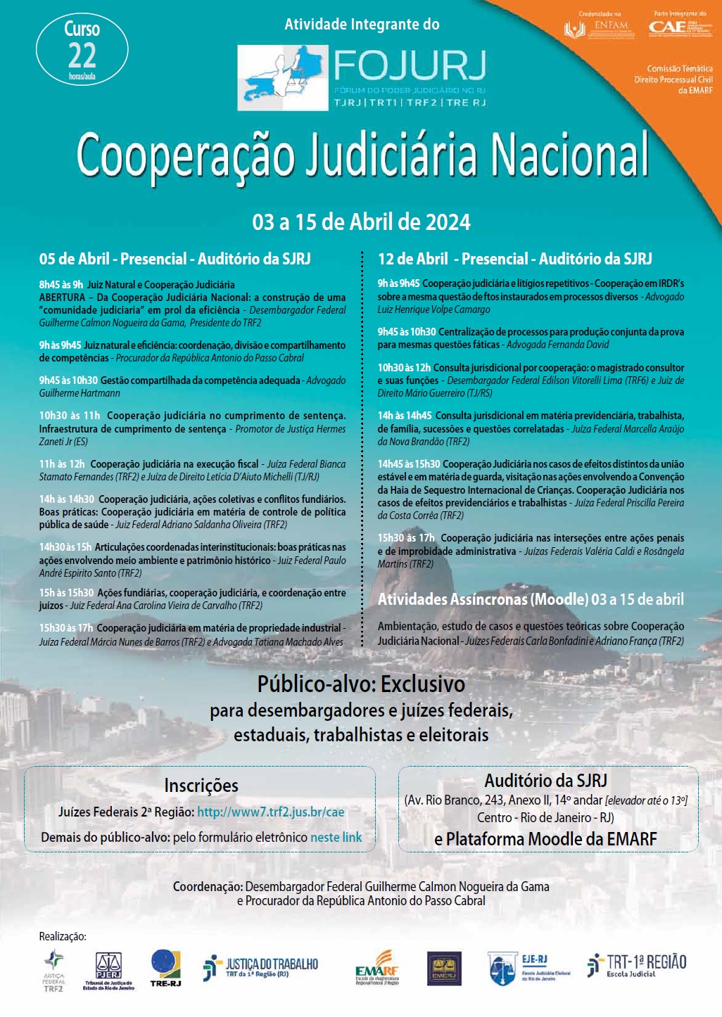 Cartaz do curso de cooperação judiciária nacional