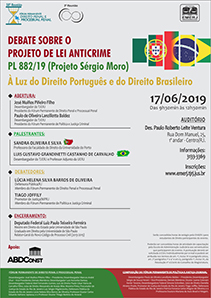 Debate sobre o Projeto de Lei Anticrime – pl 882/19 (projeto sérgio moro) – à Luz do Direito Português e do Direito Brasileiro