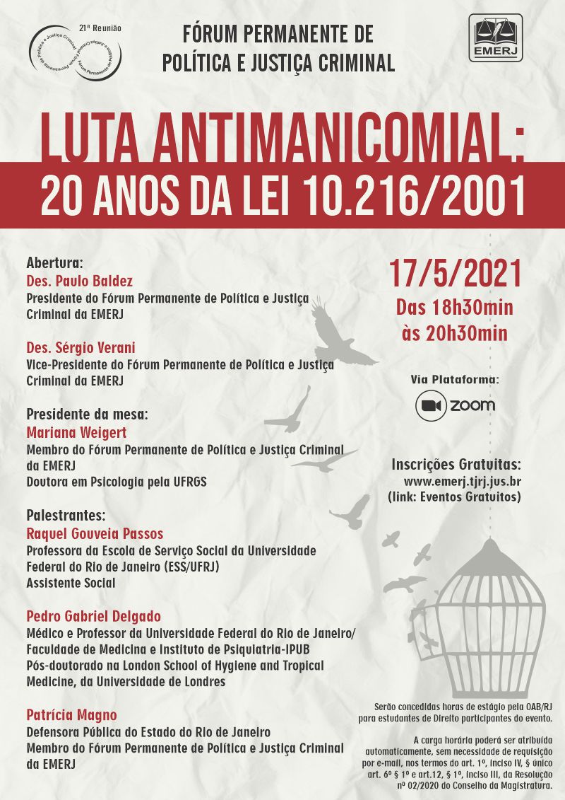 Luta Antimanicomial: 20 Anos da Lei 10.216/2001