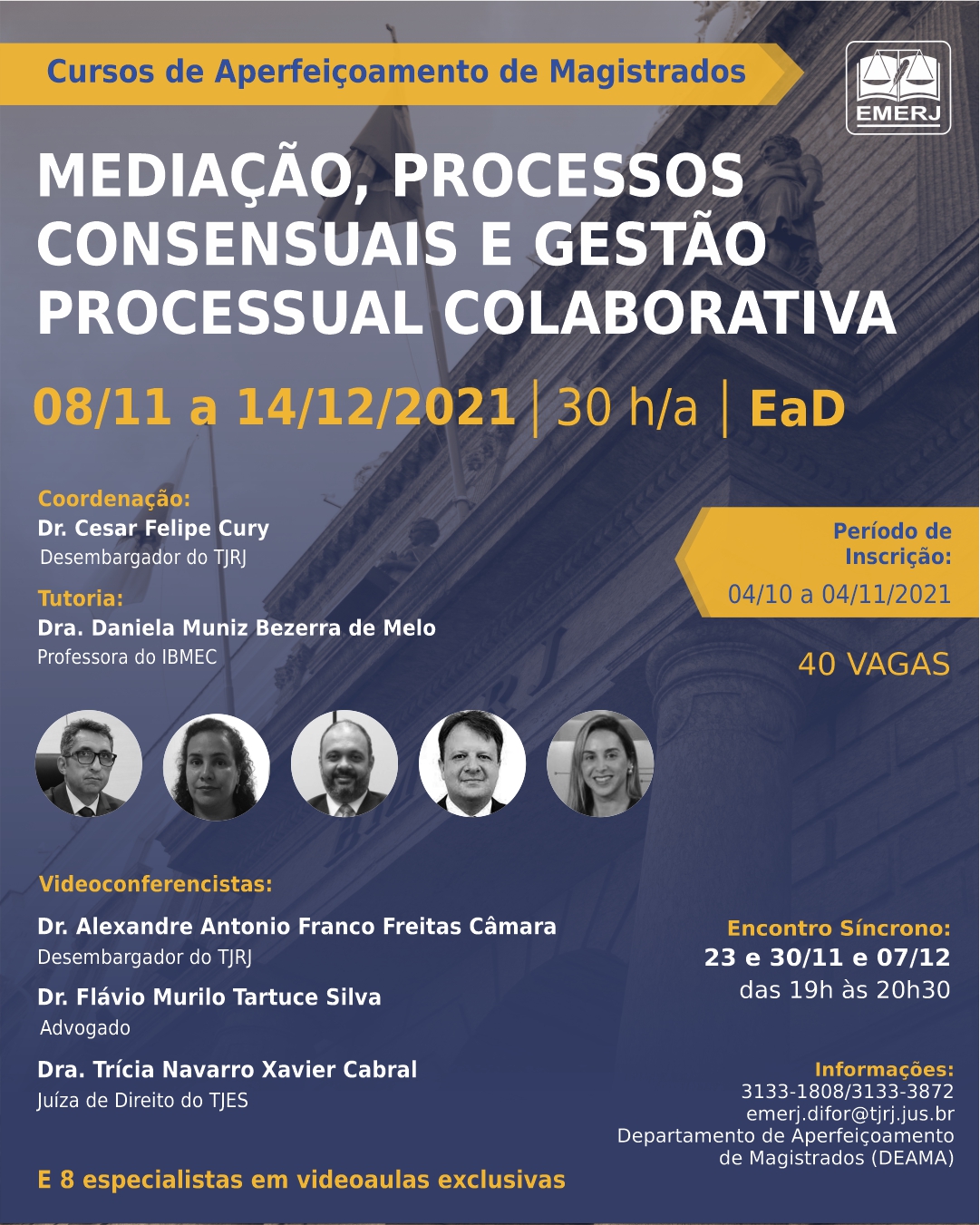 cartaz do curso Mediação, Processos Consensuais e Gestão Processual Colaborativa