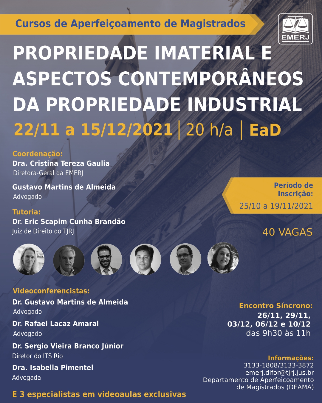 cartaz do curso Propriedade Imaterial e Aspectos Contemporâneos da Propriedade Industrial 