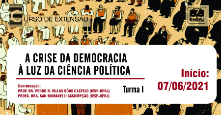 Inscrições abertas para o Curso de Extensão A crise da democracia à luz da ciência política