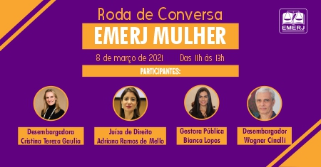 EMERJ promoverá roda de conversa com magistrados(as)  no Dia Internacional da Mulher