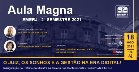 Aula magna da ministra Fátima Nancy Andrighi, do STJ, abre 2º semestre de 2021 na EMERJ