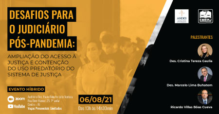 Magistrados debaterão os desafios do judiciário pós-pandemia em evento híbrido na EMERJ